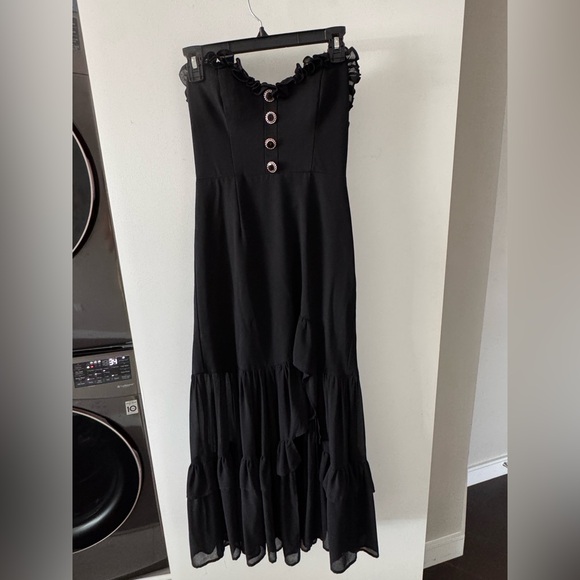 Strapless Ruffle Side Slit Dress - Picture 3 of 4